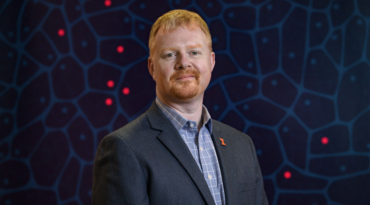 Andrew Leakey and his colleagues developed an AI tool that uses minimal training to teach itself to distinguish the flowers of thousands of varieties of Miscanthus, a plant used in biofuels production. Photo by Craig Pessman