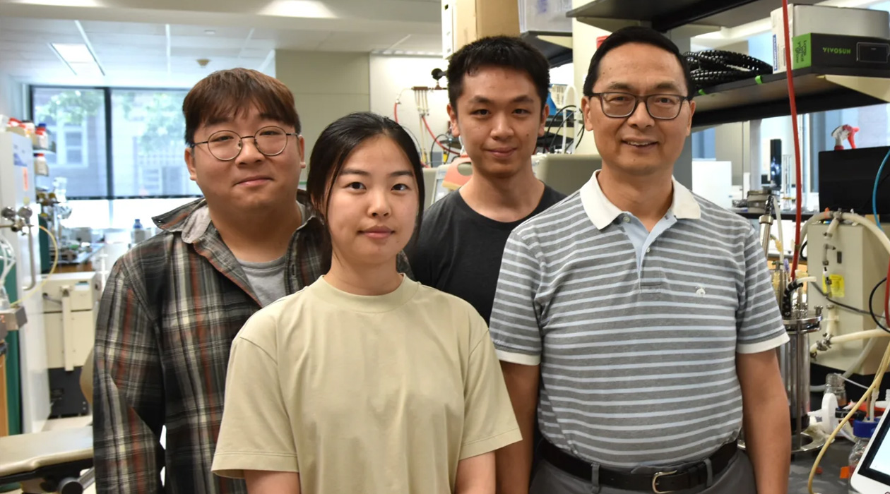 From left to right: Shih-I (Harry) Tan, Zhixin Zhu, Hao Xu, Huimin Zhao. 