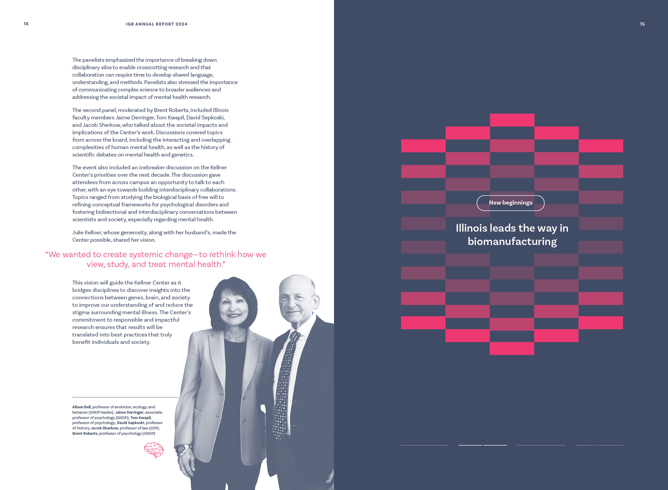 New beginnings stories, center established to address mental illness, Illinois leads the way in biomanufacturing