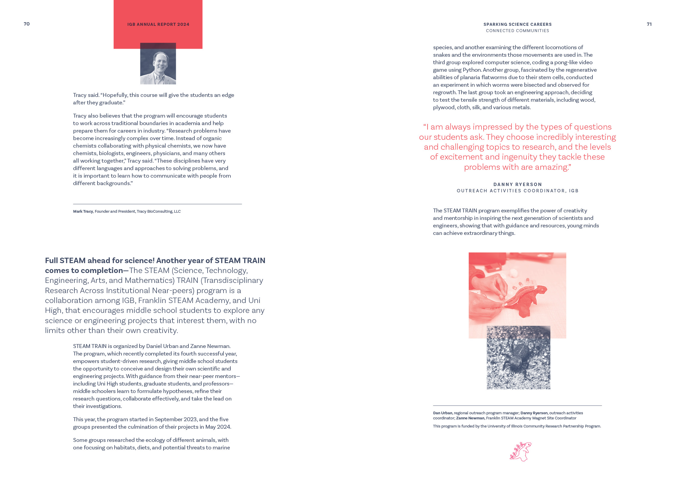 Connected communities stories, Sparking science careers