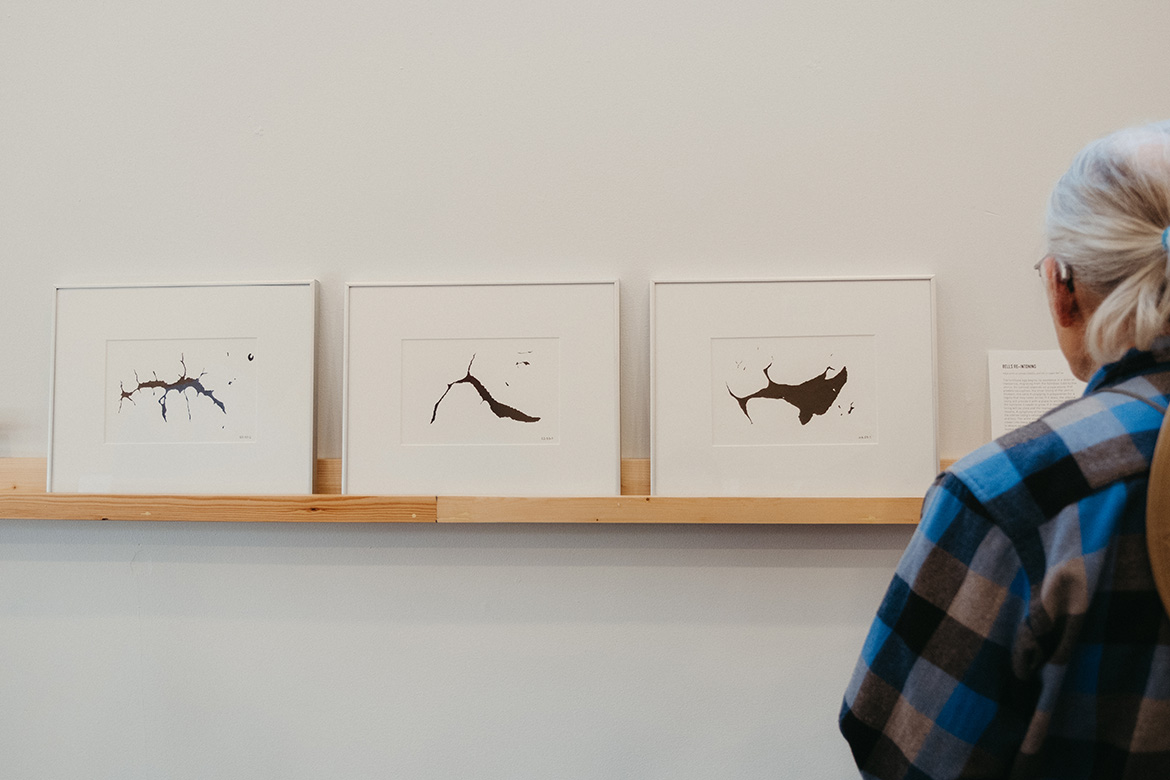 Show photos of ink drawings