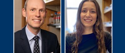 Erik Nelson (left) and Postdoctoral researcher Natalia Krawczynska