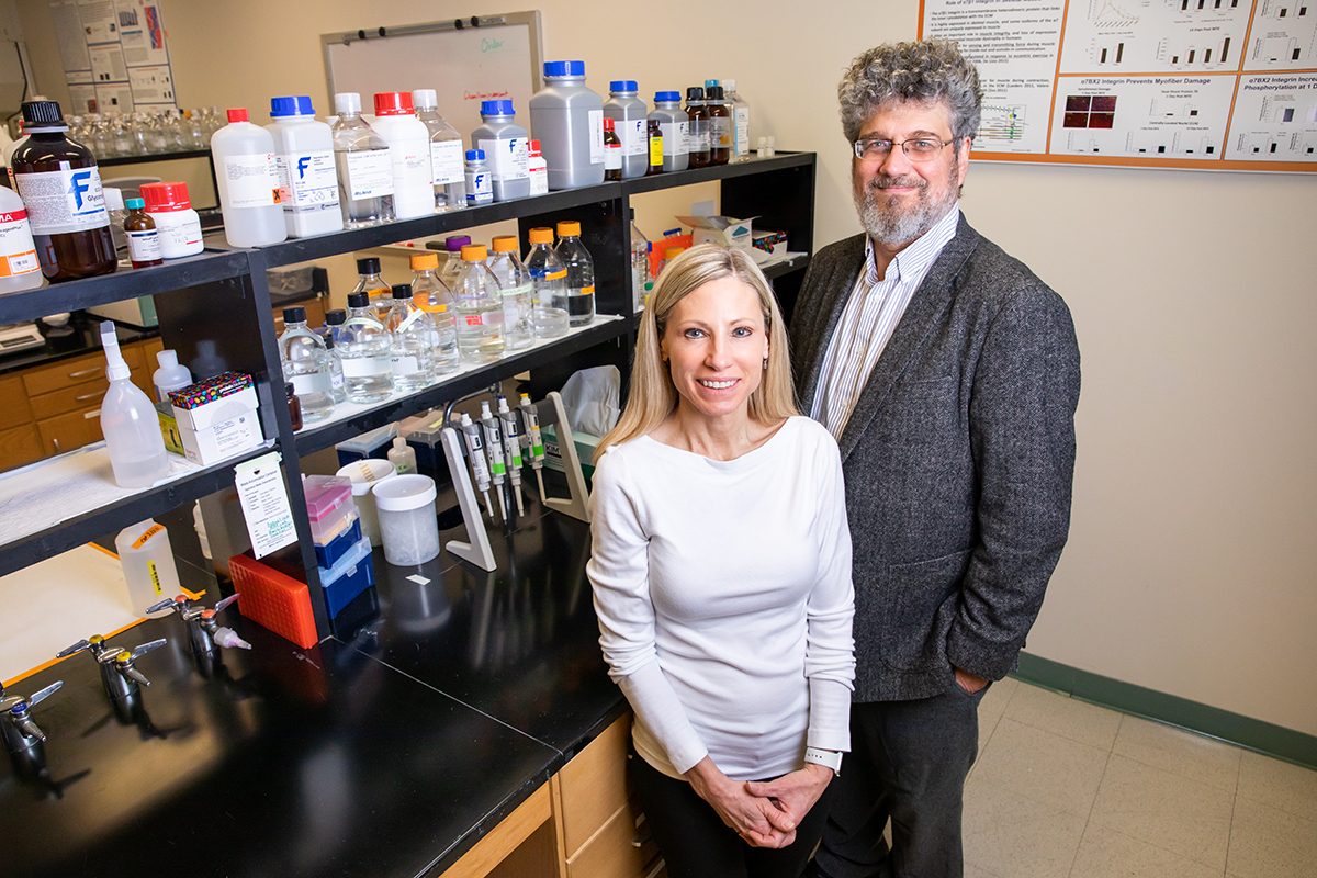 Kinesiology and community health professor Marni Boppart, left, chemistry professor Jonathan Sweedler and their colleagues developed a new method to recover skeletal muscle after disuse.