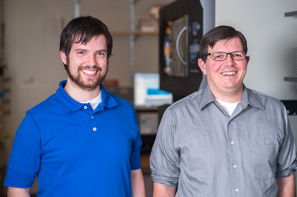 Kyle Grim, left, and Thomas Kiehl-Fie studyed how bacteria compete for zinc in the human body.