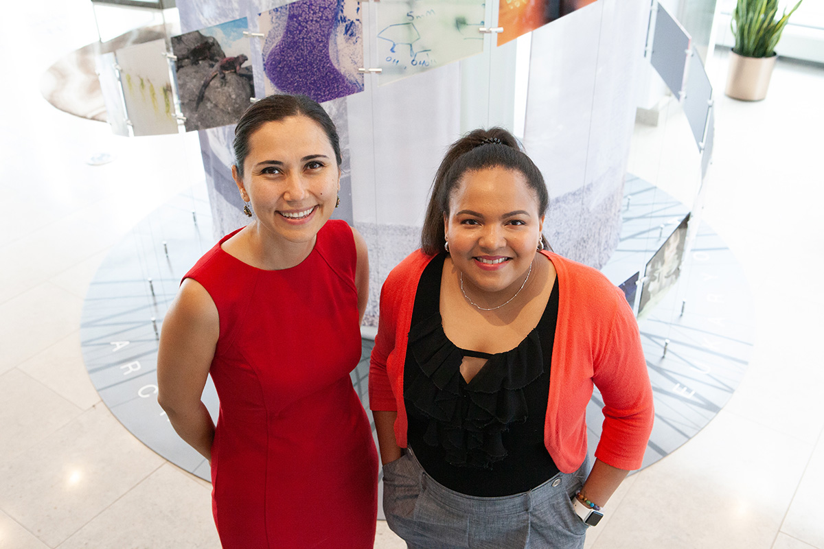 Zeynep Madak-Erdogan, left, and first author Alicia Arredondo Eve identified biomarkers for coronary microvascular disease in postmenopausal women. 