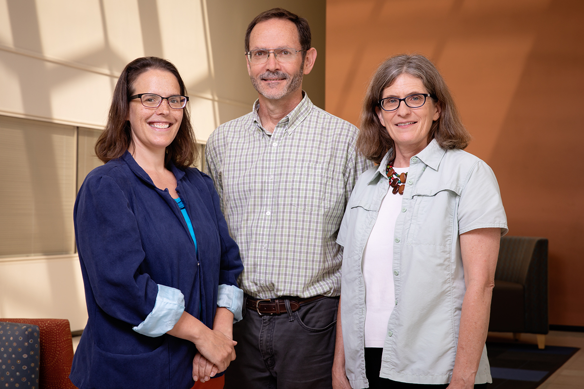 U. of I. researchers identified the factors most closely associated with a countrys risk of experiencing an outbreak of chikungunya or dengue.  In a study of 50 years of data relating to chikungunya and dengue outbreaks around Indian Ocean regions, a U. of I. team including, from left, Rebecca Lee Smith, William Marshall Brown and Marilyn O’Hara Ruiz identified the factors most closely associated with a country’s risk of experiencing an outbreak. Smith and Ruiz are pathobiology professors; Brown is GIS lab manager for the department.