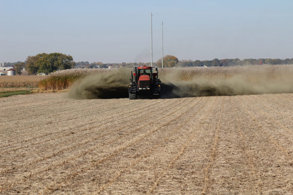 Researchers applied finely-ground basalt over four years to two separate Energy Farm fields consisting of maize/soybean and Miscanthus x giganteus.